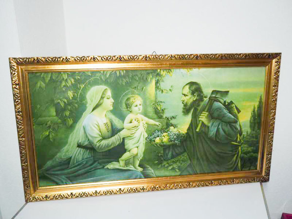 Bild - Druck - Heiligenbild - Maria + Josef + Jesus Kind - 110 x 60 cm
