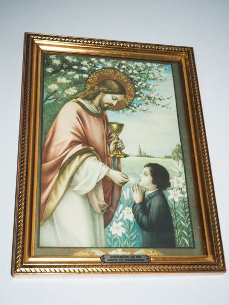 Bild - Druck - Heiligenbild - Jesus Eucharestie - Andenken Kommunion - 20,5 x 29 cm