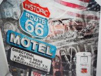 Leinwand - Kunstdruck - Motel Route 66 - Collage - 60 x 60 cm
