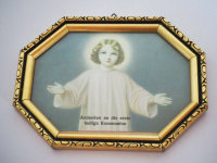 Bild - Heiligenbild - Jesu Kind - Kommunion - Goldrahmen...