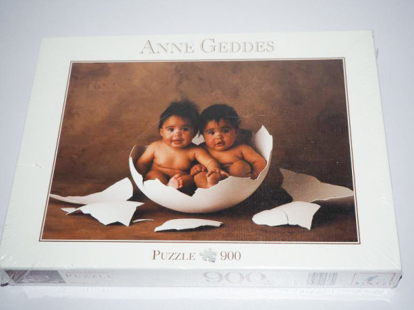 Puzzle - Anne Geddes - Babys in Eierschale - Blatz - 900 Teile - NEU