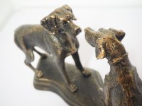 Figur - Skulptur - Hunde - Gusseisen im Bronze-Look - 50 x 13 x 21 cm