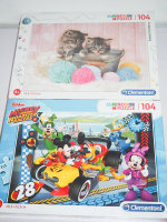 Puzzle - Micky Maus + Katzenbabies - Clementoni - 2 x 104...