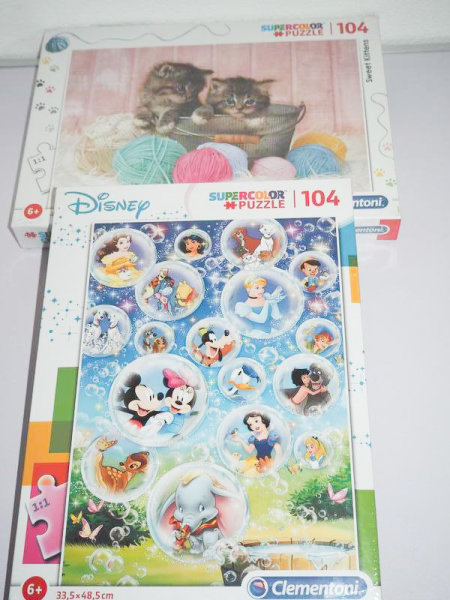 Puzzle - Disney + Katzenbabies - Clementoni - 2 x 104 Teile - Sparset - NEU