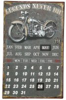 Metallbild - Ewiger Kalender - Biker - Legends never die...