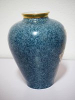 Vase - KPM - Blau - Blumendekor - Handarbeit - 20 cm