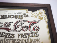Bild - Spiegelbild - Coca Cola - Delicious - Holzrahmen - 22 x 25,5 cm