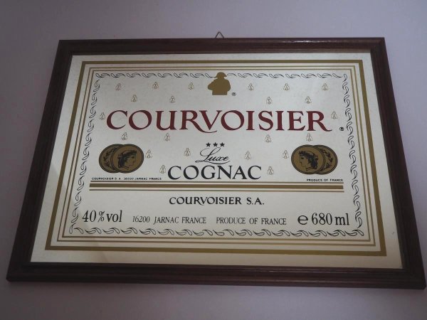 Bild - Spiegelbild - Courvoisier Cognac - Holzrahmen - 42,5 x 32,5 cm