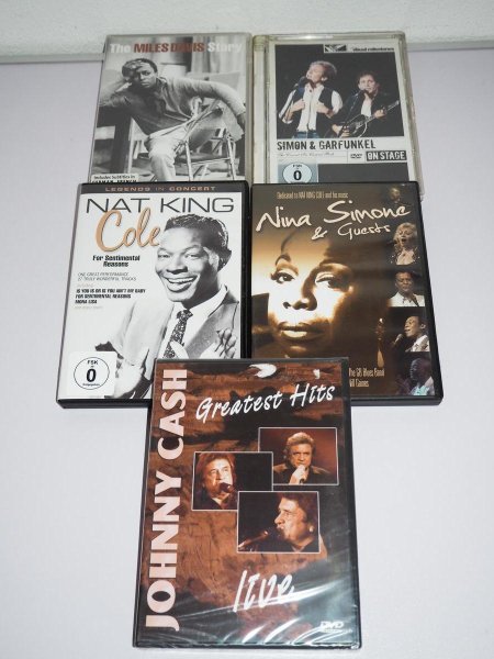 DVD Sammlung - Blues & Pop - Miles Davis, Johnny Cash, Simon & Garfunkel u.a.