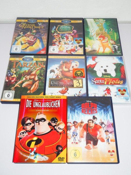 DVD Sammlung - Disney - Tarzan - Bambi - König der Löwen u.a. - 8 Stück