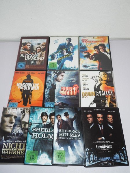 DVD Sammlung - Thriller - Blood Diamond, Sherlock Holmes u.a. - 10 Stück