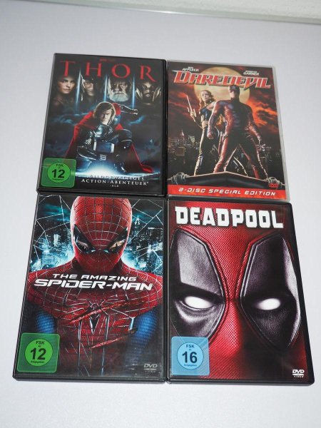 Deadpool + Thor + Daredevil + The Amazing Spiderman - DVD Set