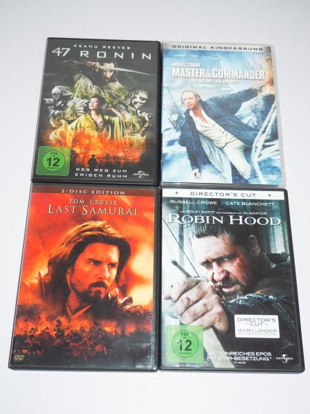 47 Ronin + Master and Commander + Robin Hood + Last Samurai - DVD Set