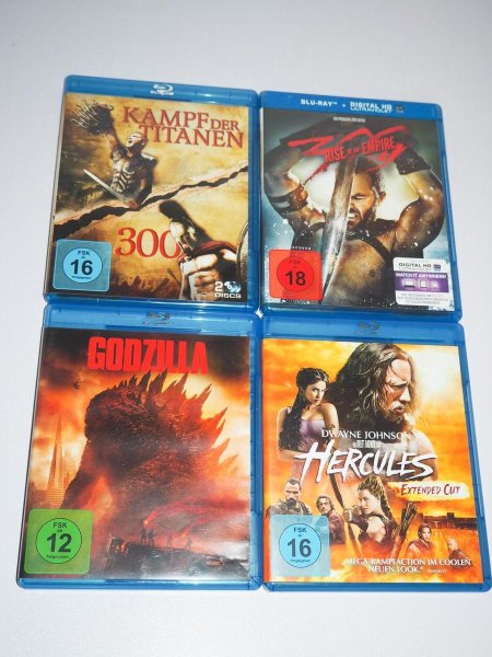 300 + Rise of an Empire + Kampf der Titanen + Godzilla + Hercules - Blu-ray