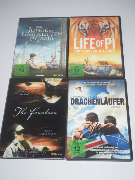 Life of Pie + Drachenläufer + The Fountain + Der Junge im gestreiften Pyjama DVD