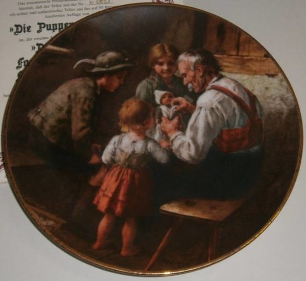 Sammelteller - Wandteller - Franz von Defregger - Die Puppenreparatur