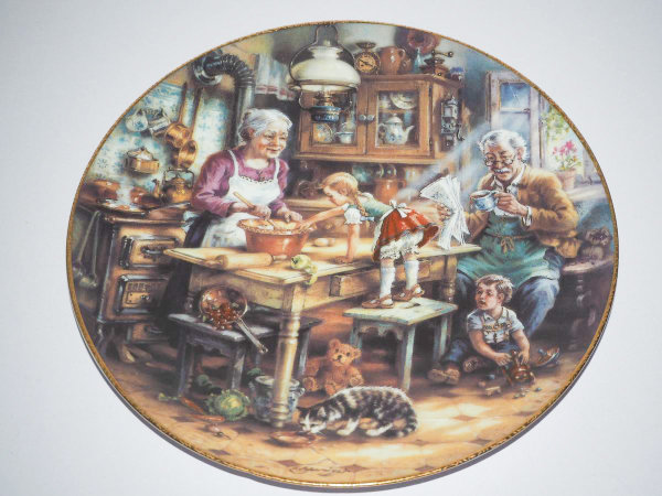 Sammelteller - Wandteller - Besuch bei den Großeltern - Die kleine Küchenfee